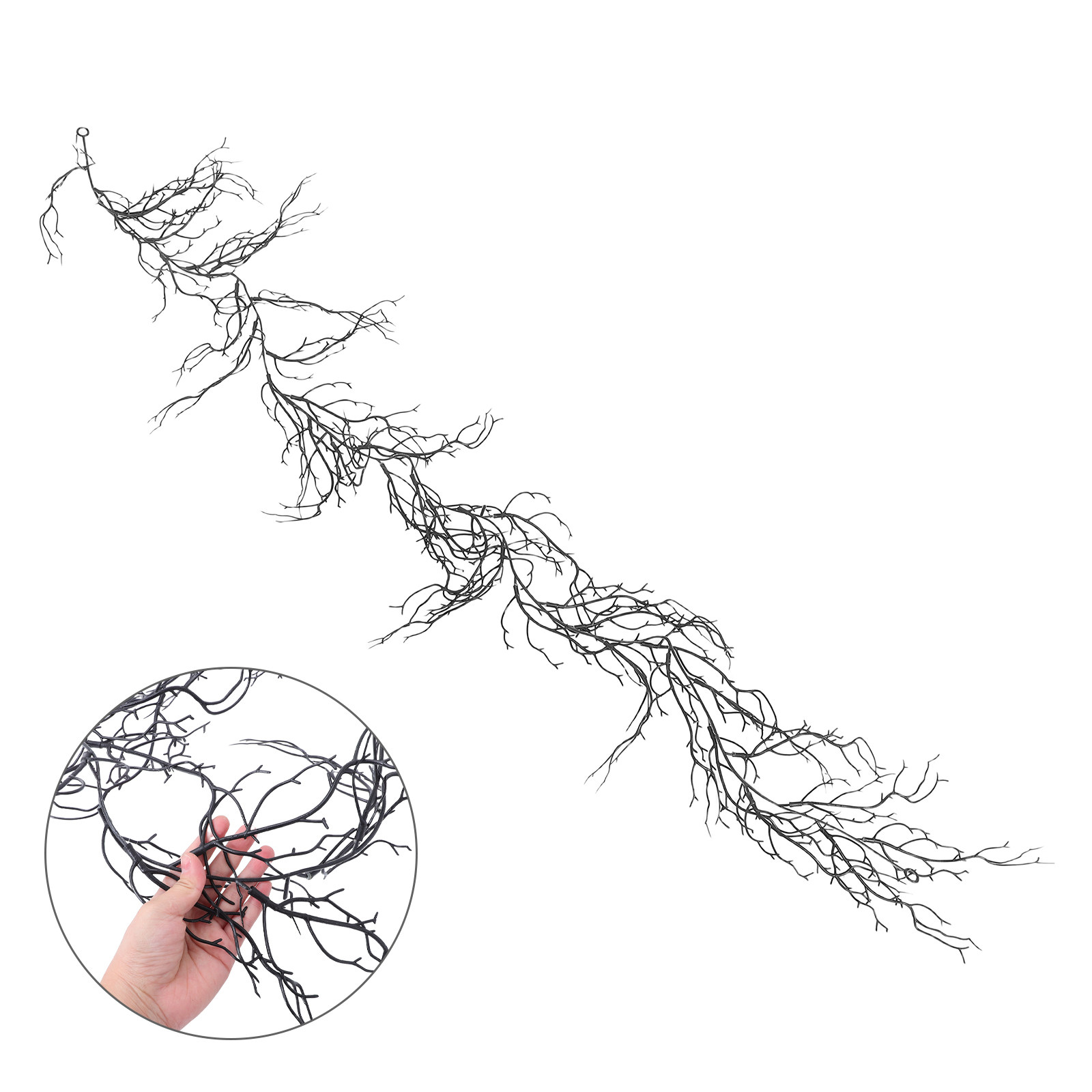 Branch Curly Willow - Черные декоративные вьющиеся ветви ивы, пластиковая