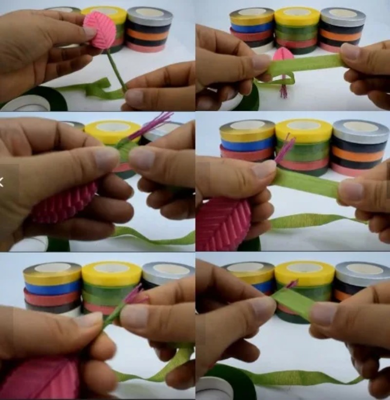 Floral Tape Green - 5 шт., 30 ярдов, самоклеящиеся цветочные
