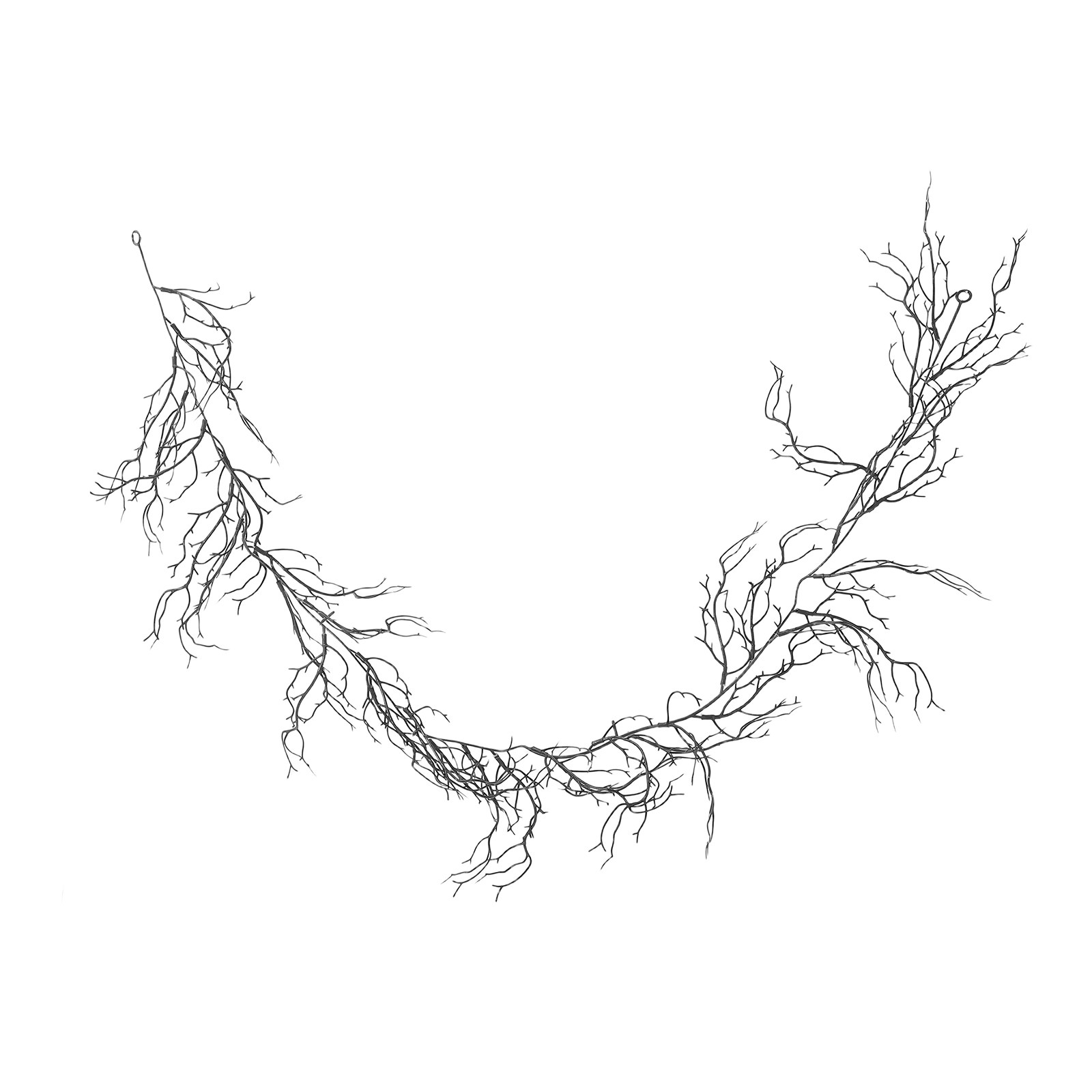 Branch Curly Willow - Черная декоративная гирлянда из искусственных веток: