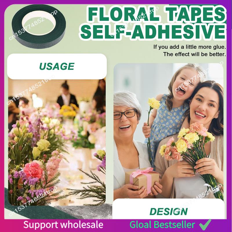 Floral Tape Green - A38M 12-шт. Цветочная лента Флорист Стебель