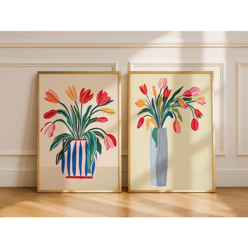 Florist Supply Vases - Набор из 2 картин на холсте
